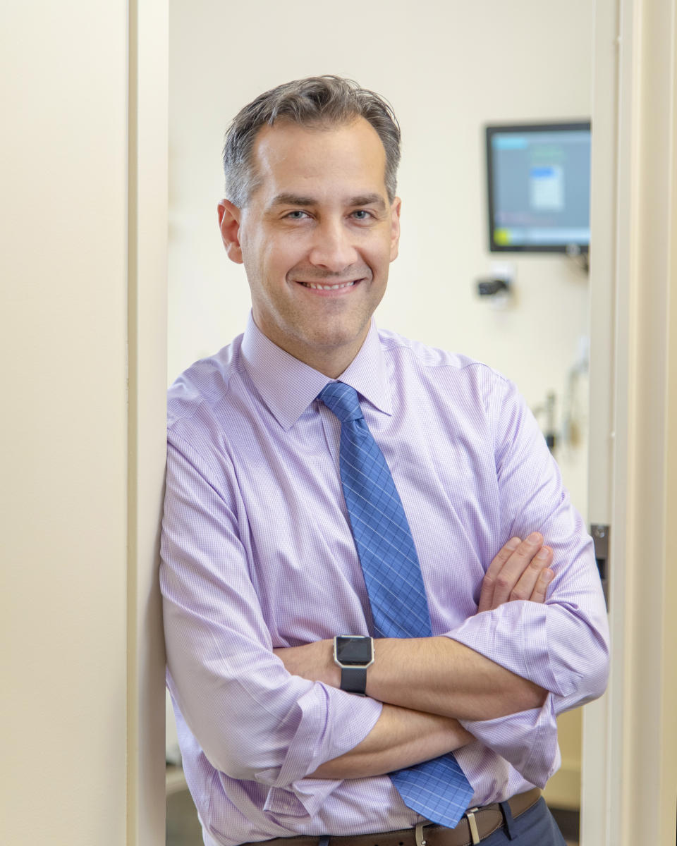 Doctor's portrait in hallway