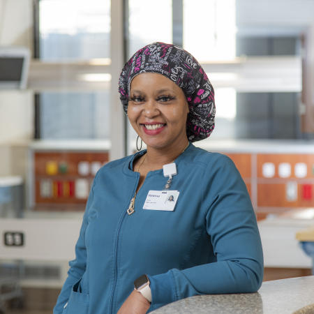 dedicated nurse at her station